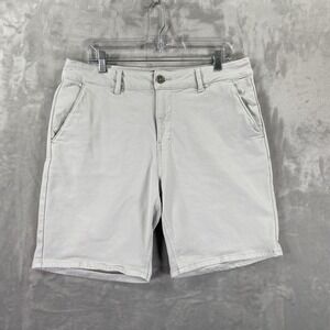 Paige Shorts Mens 34 Thompson Soft Brushed Twill White Stretch 8.5" Inseam